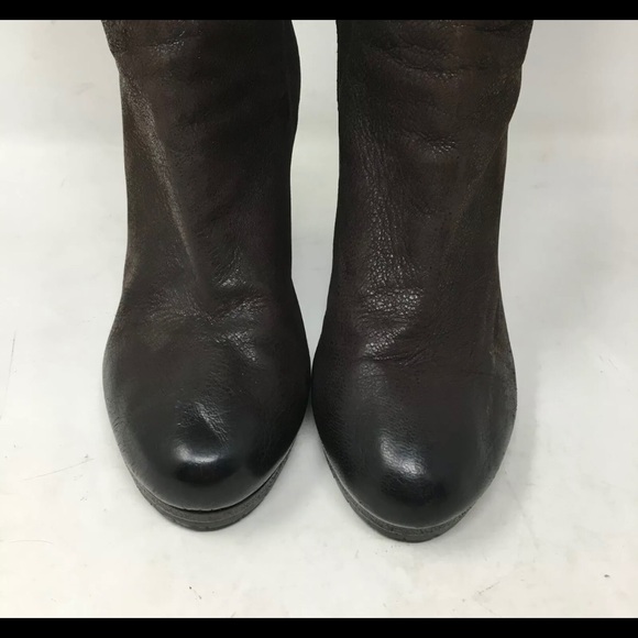 Prada Boots Brown Leather Wedges - Picture 6 of 10